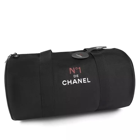 Chanel Novelty Cosmetic Canvas Boston Bag Shoulder Bag Logo Print Black - Picture 5 of 8